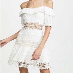 NWOT Free People Cruel Intentions White Crochet Lace Fit &Flare Mini Dress Sz 12